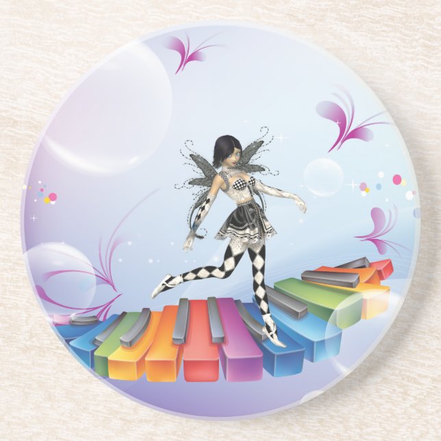 Musical Keyboard Faerie Coaster (Front)