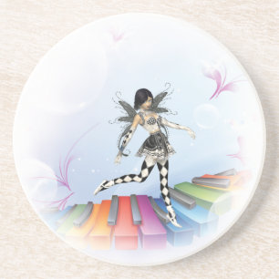 Musical Keyboard Faerie Vignette Coaster