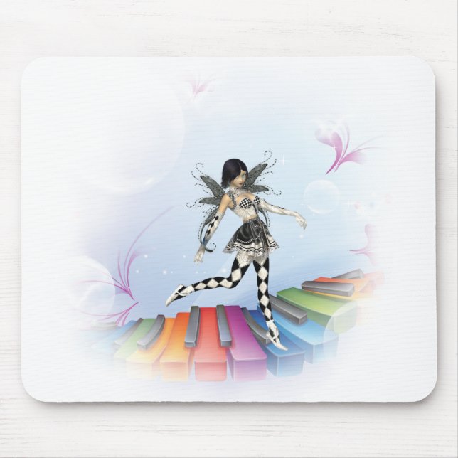 Musical Keyboard Faerie Vignette Mouse Pad (Front)
