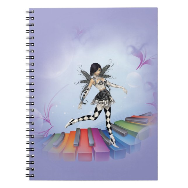 Musical Keyboard Faerie Vignette Notebook (Front)