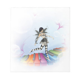 Musical Keyboard Faerie Vignette Notepad