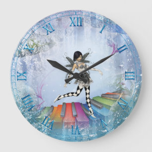 Musical Keyboard Faerie Vignette Wall Clock