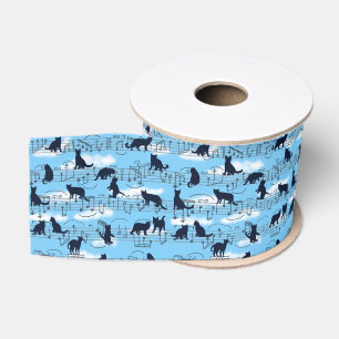Musical kittens grosgrain ribbon