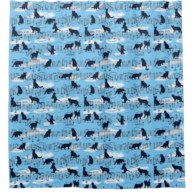 musical kittens shower curtain (Front)