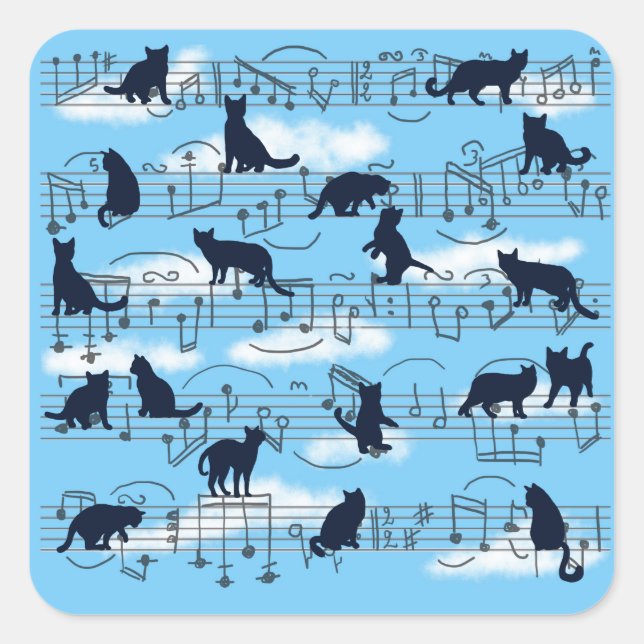 musical kittens square sticker (Front)