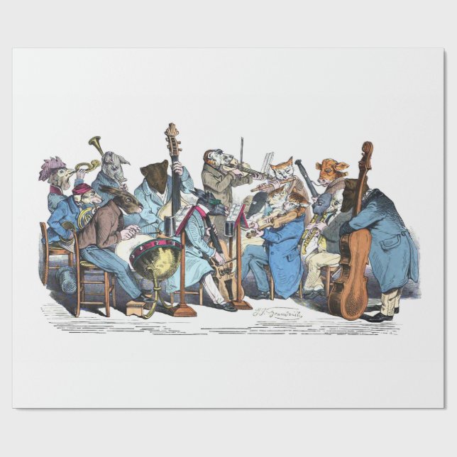 MUSICAL LANGUAGE ANIMAL FARM ORCHESTRA Birthday Ti Wrapping Paper (Flat)