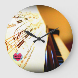 Musical Lifetimes Piano Keys Round Wall Clock