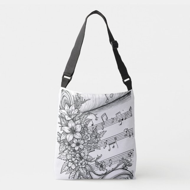 Musical Lily Vintage Floral Tote Bag (Front)