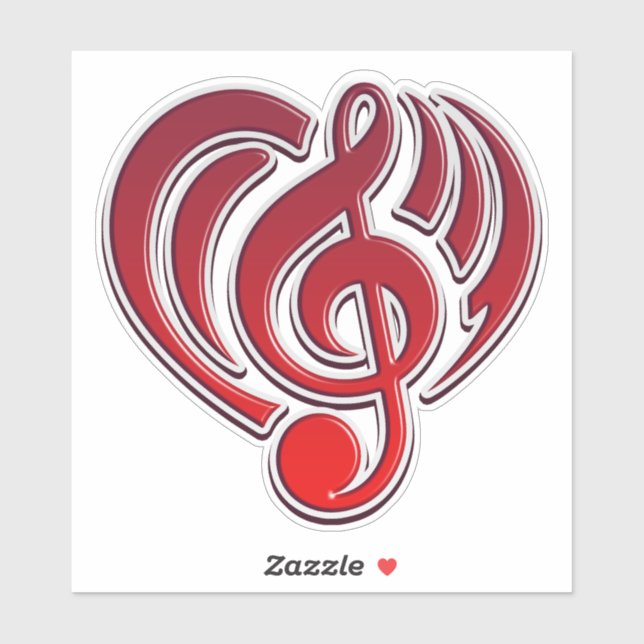 Musical Love Red Heart Music Note DJ (Sheet)