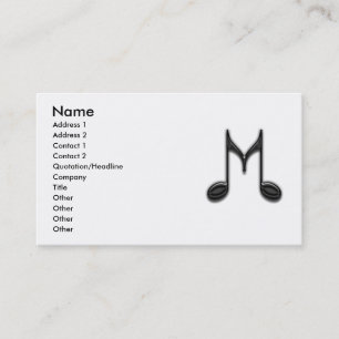 Musical "M" Letter Business Card
