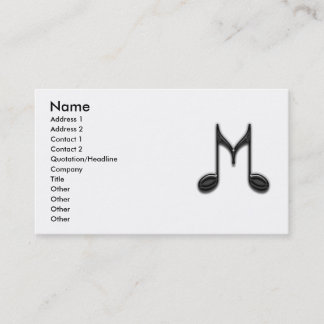 Musical "M" Letter Business Card