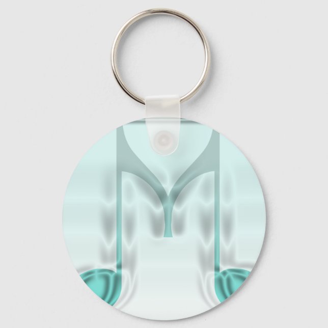 Musical "M" Letter Key Ring (Front)