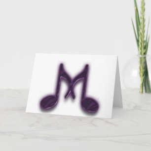 Musical "M" Letter Note Card