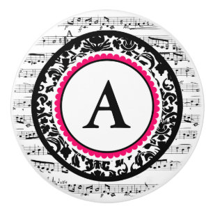 Musical Monogram Ceramic Knob
