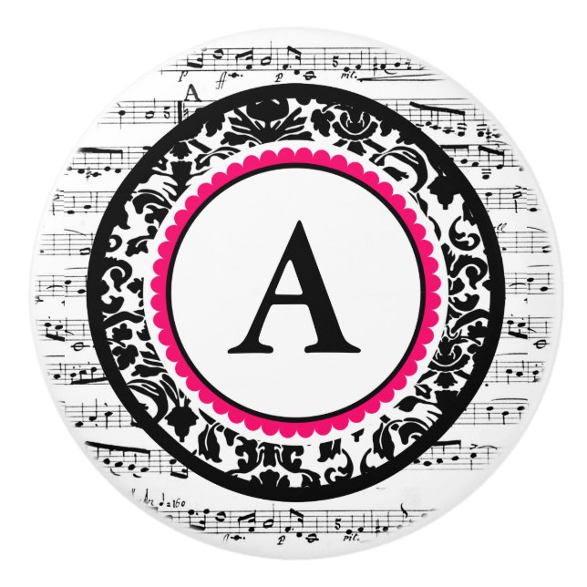 Musical Monogram Ceramic Knob (Front)