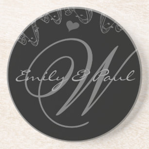 Musical Monogram Wedding Anniversary Coasters