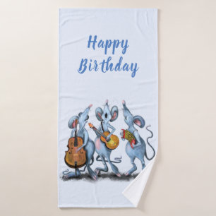 Musical Mouses Bath Towel Birthday Gift