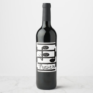 Musical Music Notes Dinnerware CricketDiane Party Wine Label