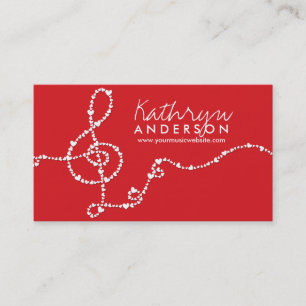 Musical Music Treble Love Red Hearts Artist Song Business Card