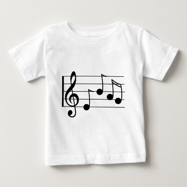 Musical notation treble clef and staff baby T-Shirt (Front)