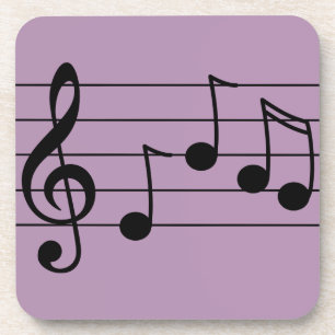 Musical notation treble clef and staff coaster