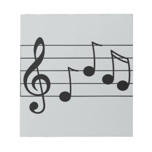 Musical notation treble clef and staff notepad