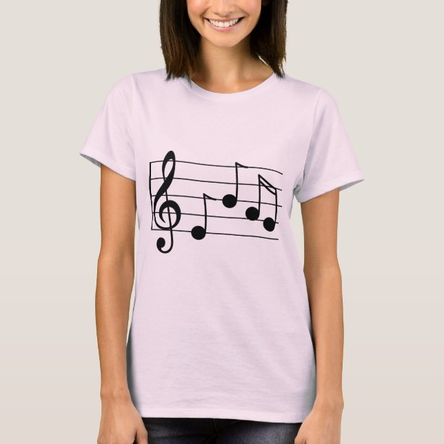 Musical notation treble clef and staff T-Shirt (Front)