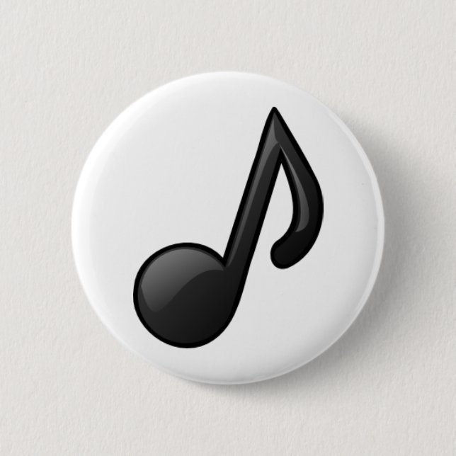 Musical Note 6 Cm Round Badge (Front)