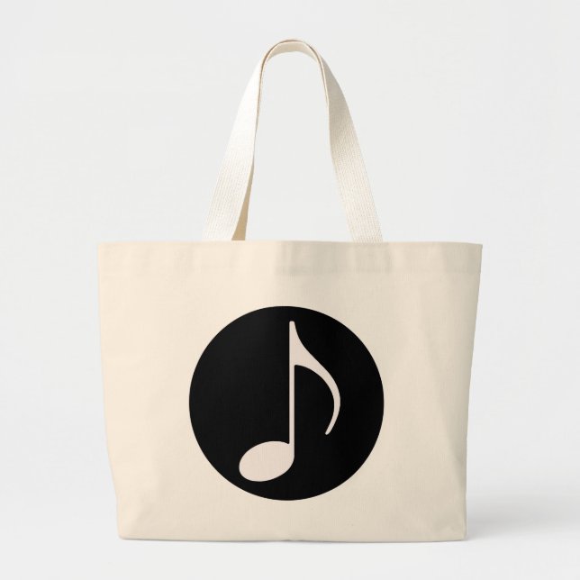 musical note ~ black large tote bag (Front)