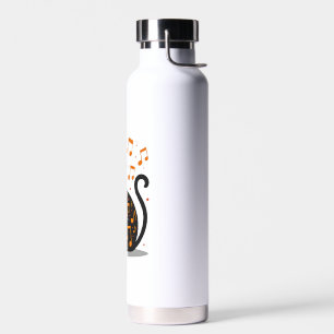 Musical Note Cat Halloween Tee Music Note Water Bottle