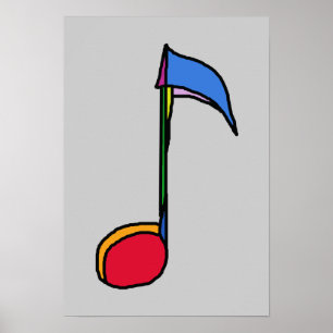 musical note colourful art decor
