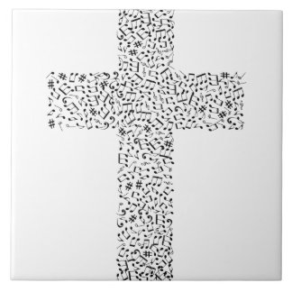 Musical Note Cross Ceramic Tile