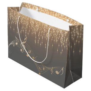 Musical Note elegant Luxury sparkle confetti Large Gift Bag