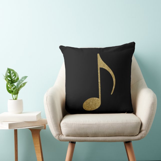 Musical note gold & black cushion (Chair)