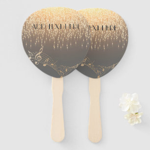 Musical Note Luxury elegant sparkle confetti Hand Fan