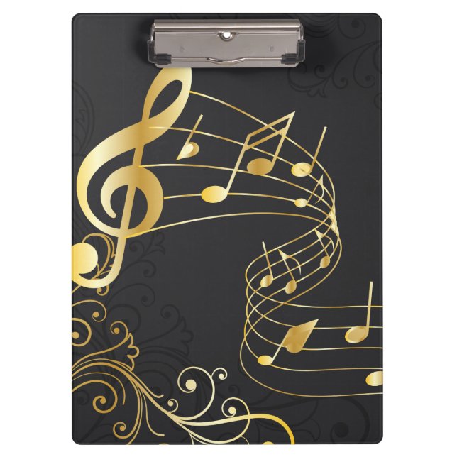 Musical Note Luxury gold design Clipboard (Front)