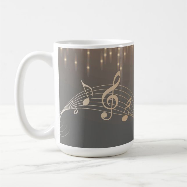 Musical Note Luxury gold sparkle confetti Coffee Mug (Left)