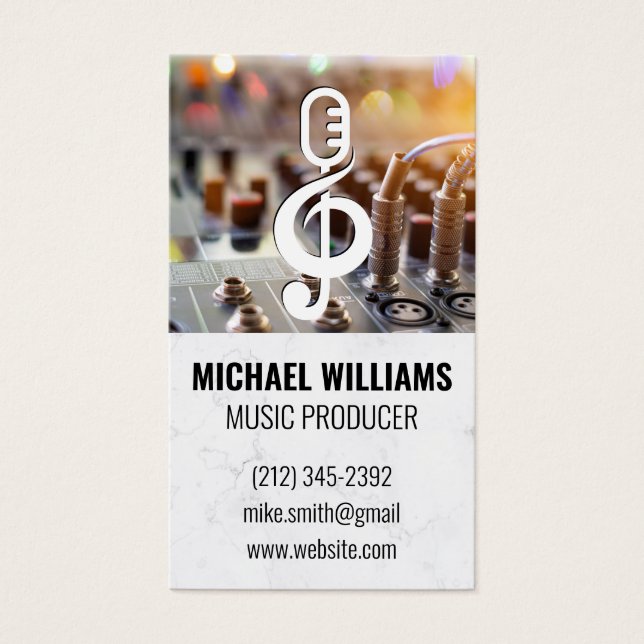 Musical Note Mic Logo | Sound Board Mixer  (Front)