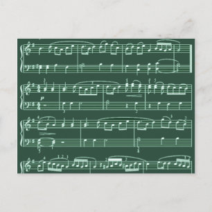 musical note patterned postcard