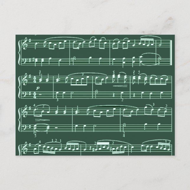 musical note patterned postcard (Front)