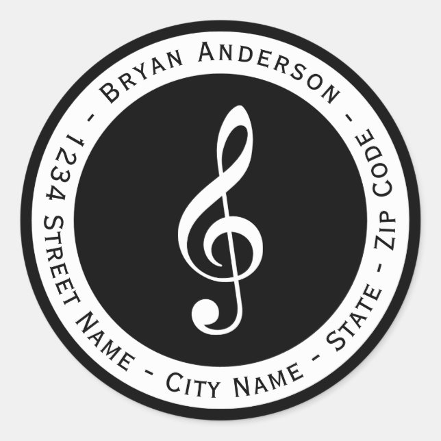 Musical Note Return Address Label (Front)