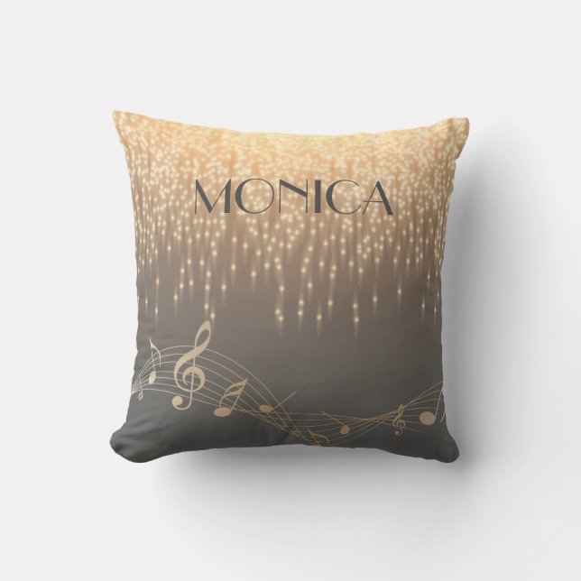 Musical Note Royal sparkle confetti Cushion (Front)