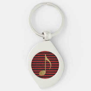 musical note/stripy key ring