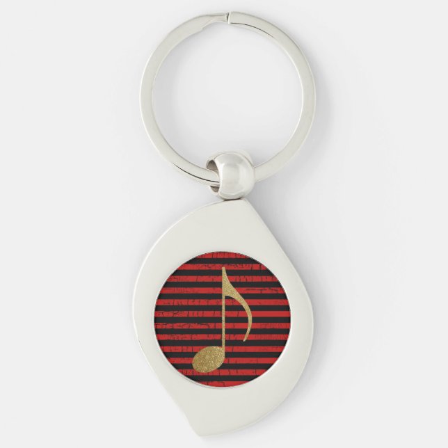 musical note/stripy key ring (Front)