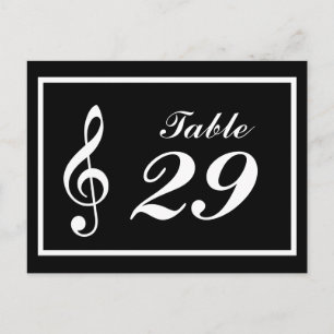 Musical Note Table Numbers (Black / White) Postcard