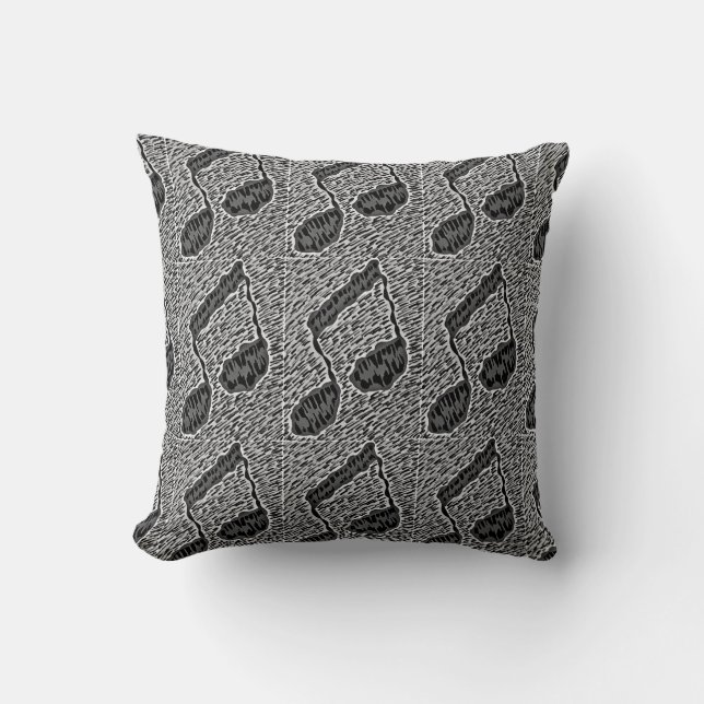 Musical Note Throw Pillow. Cushion (Front)