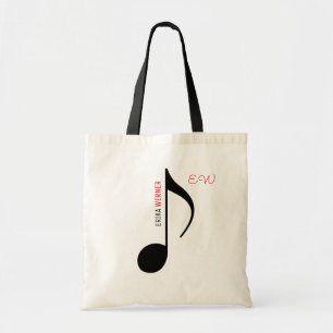 musical note tote with your own name on it bag