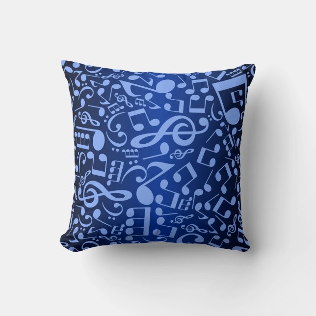 Musical Notes 2 (Blue) Cushion (Front)