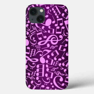 Musical Notes 2 (Plum) iPhone 13 Case