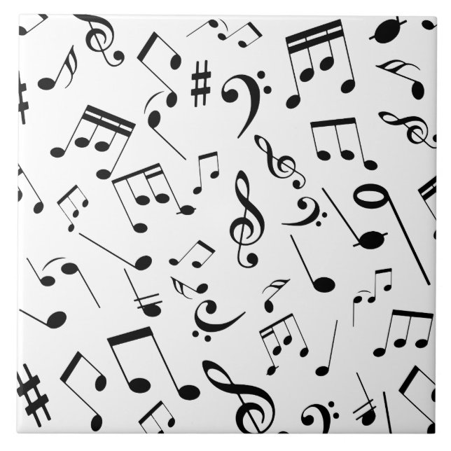 Musical Notes 3 Ceramic Tile (Front)